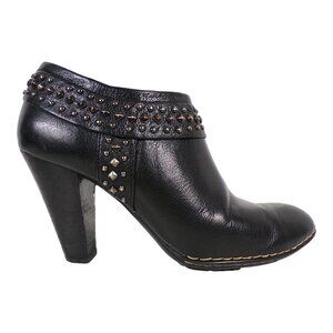 Sofft Shalene Studded Leather Heeled Booties Black 9.5M  #500